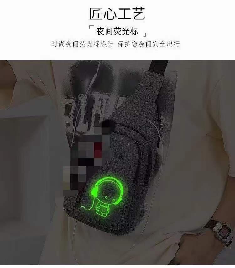 Image 7 for Factory Overstock Wholesale: Luminous Chest Bags at $1 Each - Night Safety Fashion